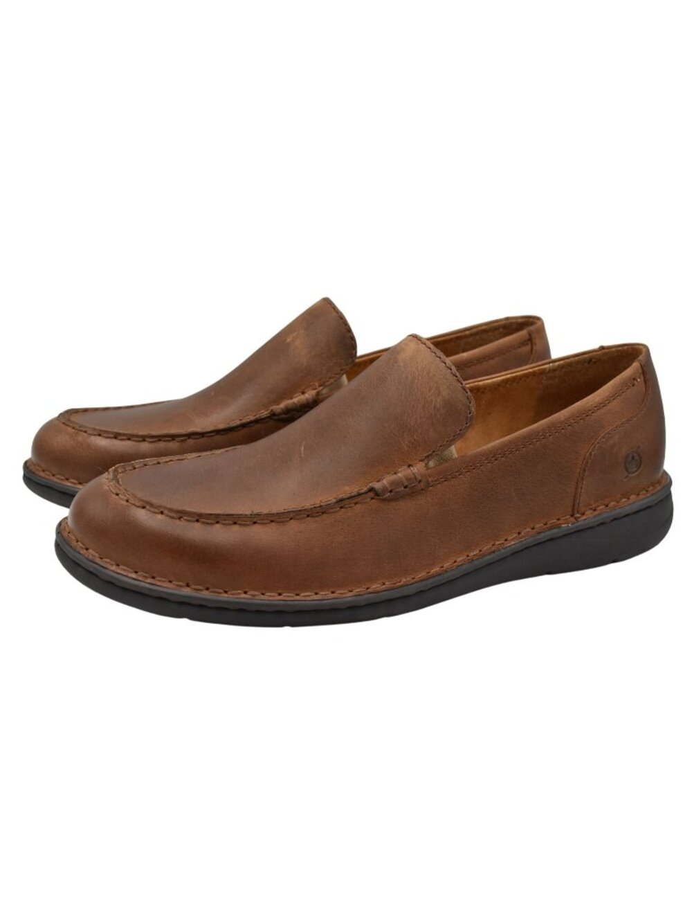 Born Mens Size 9.5 Thatcher Rust Full Grain Leather Dark Brown‎ Loafers Shoes